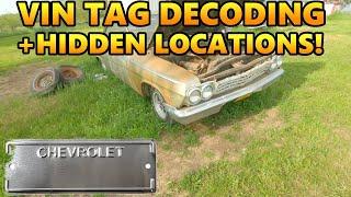 1958-1964 Chevy VIN Tags Information - Hidden VIN Locations, Cowl Tags, and Title Questions!