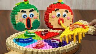 LEGO APU MUKBANG RAINBOW Pizza while Stuck in JAIL !! Lego Food