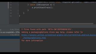 3 files found with path 'META-INF/DEPENDENCIES'. error in android studio development fixed.