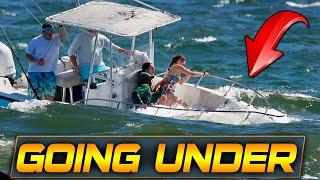 BOAT ALMOST SINKS DUE TO CAPTAIN's MISTAKE | HAULOVER INLET BOATS | BOAT ZONE