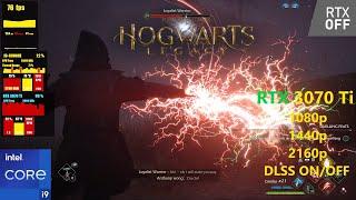 Hogwarts Legacy - RTX 3070 Ti & 13900k, (1080p/1440p/2160p RT OFF, DLSS Ultra Settings) FPS Test