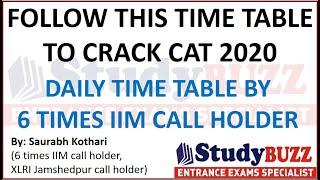 Follow this time table to crack CAT 2020 | Daily study plan by 6 times IIM call holder