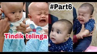 part 6. tindik telinga. bayi nangis muka nya lucu imut manis. @tokomasfransisco