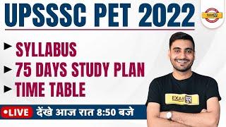 UPSSSC PET SYLLABUS 2022 | 75 DAYS PLAN | UP PET PREPARATION 2022 | UPSSSC PET CLASSES TIME TABLE