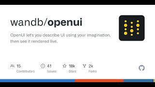 GitHub - wandb/openui: OpenUI let's you describe UI using your imagination, then see it rendered ...