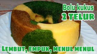 Bolu kukus 2 telur empuk lembut dan cantik