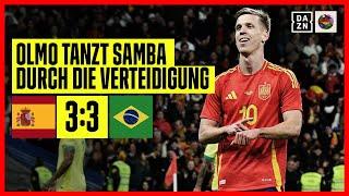 Olmo lässt sie alle stehen, Youngster Endrick trifft: Spanien - Brasilien 3:3 | Testspiel | DAZN