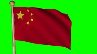 China Flag #4 - 4K Green Screen FREE high quality effects