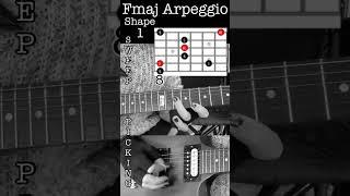 F major arpeggio shape 1 guitar lesson #arpeggio #sweeppicking