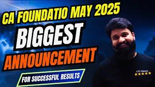 BIGGEST ANNOUNCEMENT For CA Foundation MAY 2025 Students  I APARAJIT Batch I CTC Classes