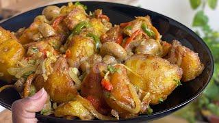 Recette Ivoirienne | Pommes de terre croustillantes sautées aux légumes 