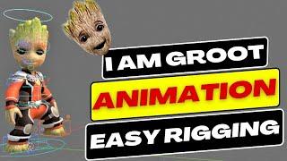 I AM GROOT 3D Model | Animation And Rigging in Blender Using Auto Rig Pro [ Facial Rigs Included ]