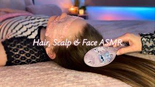 ASMR Real Person Hair & Face Brushing, Hair Parting, Rose Quartz Face Mask, Combing, Scalp Attention