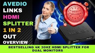 Avedio Links HDMI Splitter 1 in 2 Out 4K HDMI Splitter for Dual Monitors - Watch Video Before Buying