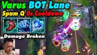 Varus WR Bot lane TANK item - 0s Q Cooldown in Teamfights Insane Damage But Still Tanky | 3 Gameplay