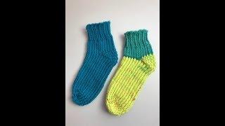 Loom Knit Slipper Sock with a Sewn in Toe (Beginner friendly)