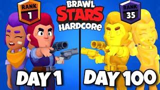 I survived 100 DAYS in HARDCORE Brawl Stars...