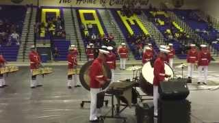 The Percussion Section of the The Commandant's Own The United States Marine Drum and Bugle Corps