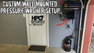 WALL MOUNTED pressure washer! Super clean and FUNCTIONAL! AR Blue Clean 630 TSS Setup!