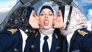 Secret flying Trip | Hijab & Non Hijab Pilots Aren't Stop Kissing While flying | @Deepvabes