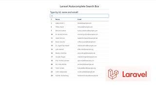Laravel Autocomplete Search Box