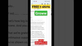 FREE  t-Shirts from Groww सबको मिलेगा ! #ProudToGroww #Invest #Stock #market #short #shorts #Mutual