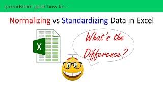 How To:  Normalize and Standardize Data in Excel