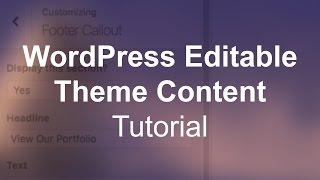 WordPress Custom Editable Theme Content (Image & Text) Tutorial