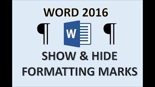 Word 2016 - Formatting Marks - How to Show Hide Remove Paragraph Symbol - Citation Mark Symbols MS