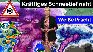 Unwetterwarnung: Schneetief aus Frankreich & Wintergewitter! Heftige Schneefälle im Süden!