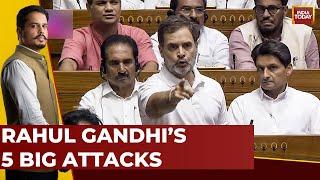 Rahul Gandhi's 5 Big Attacks On BJP In Lok Sabha As Leader Of Opposition | Parliament Session 2024