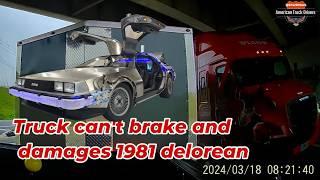 Hit and Run | Truck can't brake and damages 1981 Delorean | Mechanical failure or sleepy driver?