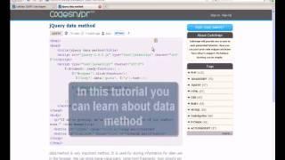 JQUERY Tutorial : jQuery data method