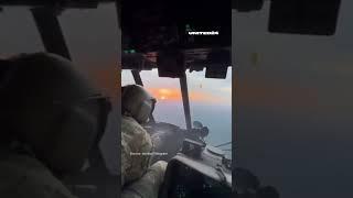 Ukrainian Mi-8 shoots down Russian Shahed drone with machine gun fire  #warinukraine #helicopter