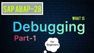 SAP ABAP-28 (What is Debugging in SAP ABAP) For Beginners.