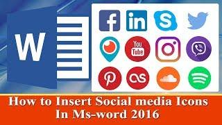 How to insert social media icons in Resume ms word 2016 tutorials