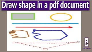 How to draw line arrow rectangle circle and more shape in a pdf document in Foxit PhantomPDF