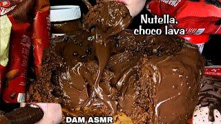 ASMR NUTELLA, CHOCO LAVA, COLD STONE ICE CREAM PARTY 초콜릿 용암 케이크,차가운 돌شكولاتهヌテラ、チョコレート溶岩ケーキ、コールドストーン