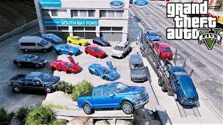 Six Trailers Transporting Cars To My New Ford Dealership in GTA 5