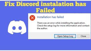 Fix Discord setup installation has failed error in Windows