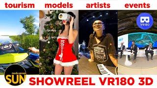 VR180 3D video showreel about tourism, models, artists and events.