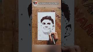 Cristiano Ronaldo Drawing With Black Pen || Suman Nandi Art #shorts