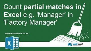 Counting partial matches in Excel text