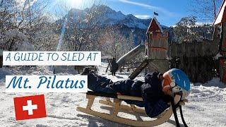 Sledding adventure on the Mount Pilatus (Switzerland)