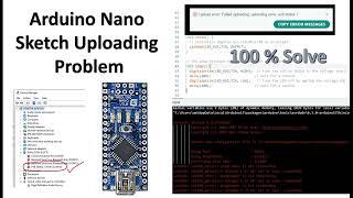 Arduino Nano Sketch Uploading Error / Problem  Solve 100%