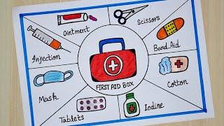 World First Aid Day Drawing //How to Draw First Aid Box //Doctor Kit Drawing //First Aid Kit Drawing