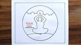 Yoga Day Drawing / Yoga Day Poster / Yoga Drawing / Yoga Poster / How to Draw Yoga Day Poster Easy