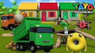 Let’s Build a House Donuts! l Heavy Vehicles Song l Learn Colors Song for Kids l Tayo the Little Bus