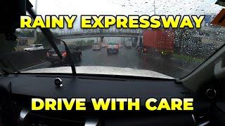 Rainy Expressway: Drive with Care