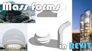 Mass forms in Revit (How to create shape of building) [LR5M] (Quick modelling)